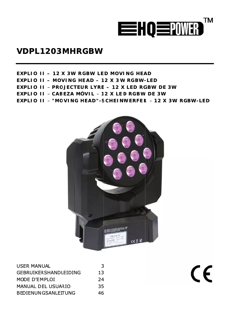 Page 1 de la notice Manuel utilisateur HQ Power Explio II