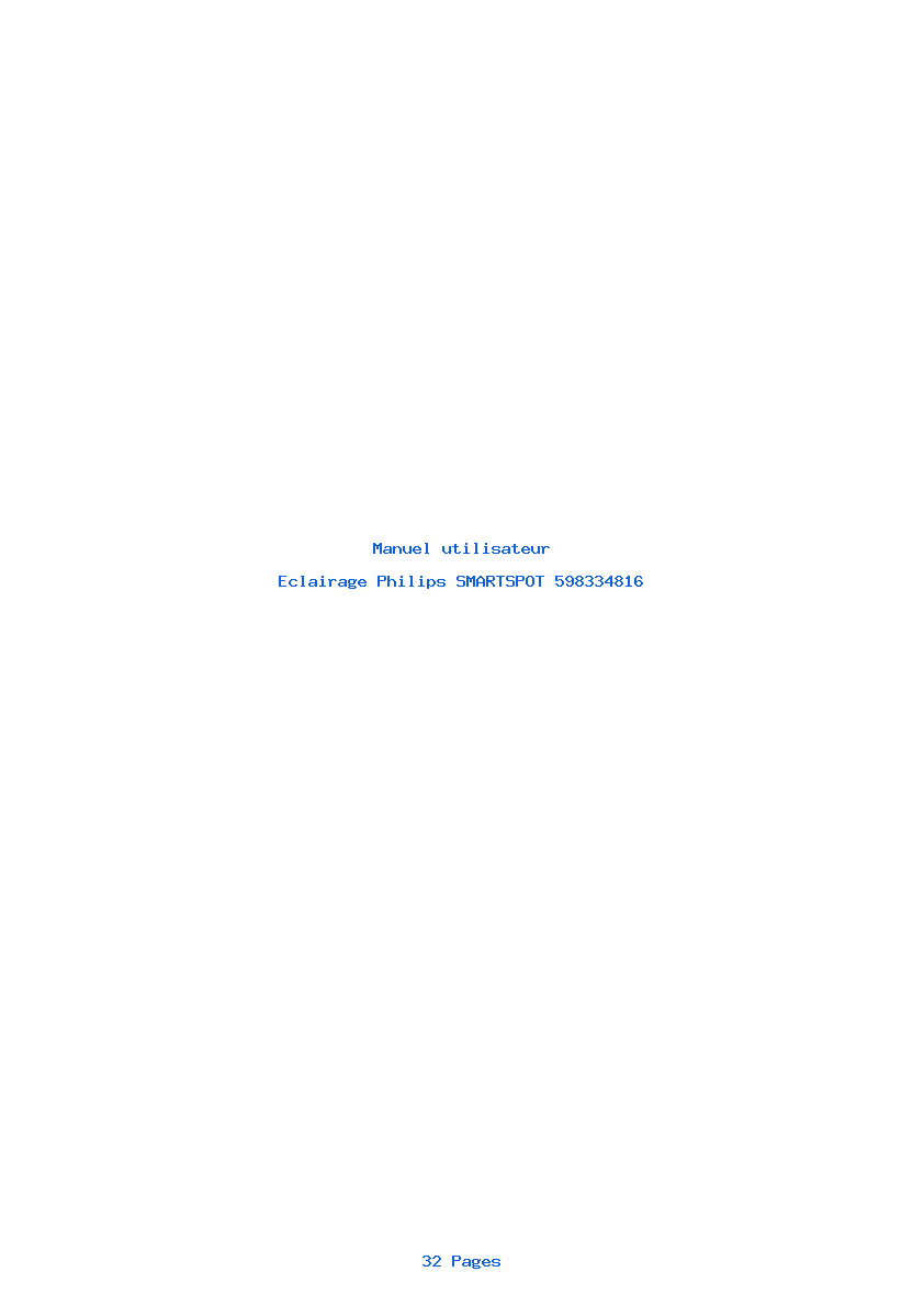 Page 1 de la notice Manuel utilisateur Philips SMARTSPOT 598334816