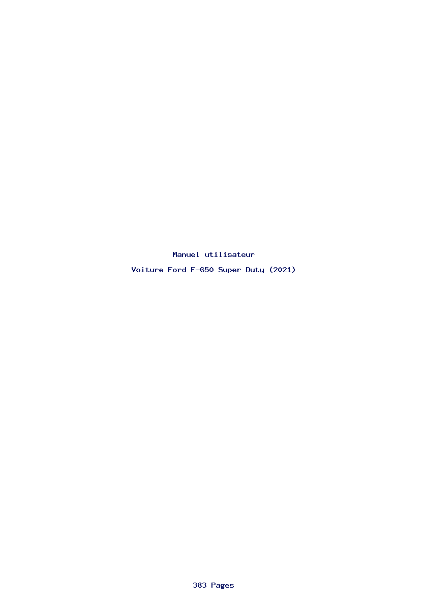 Page 1 de la notice Manuel utilisateur Ford F-650 Super Duty (2021)