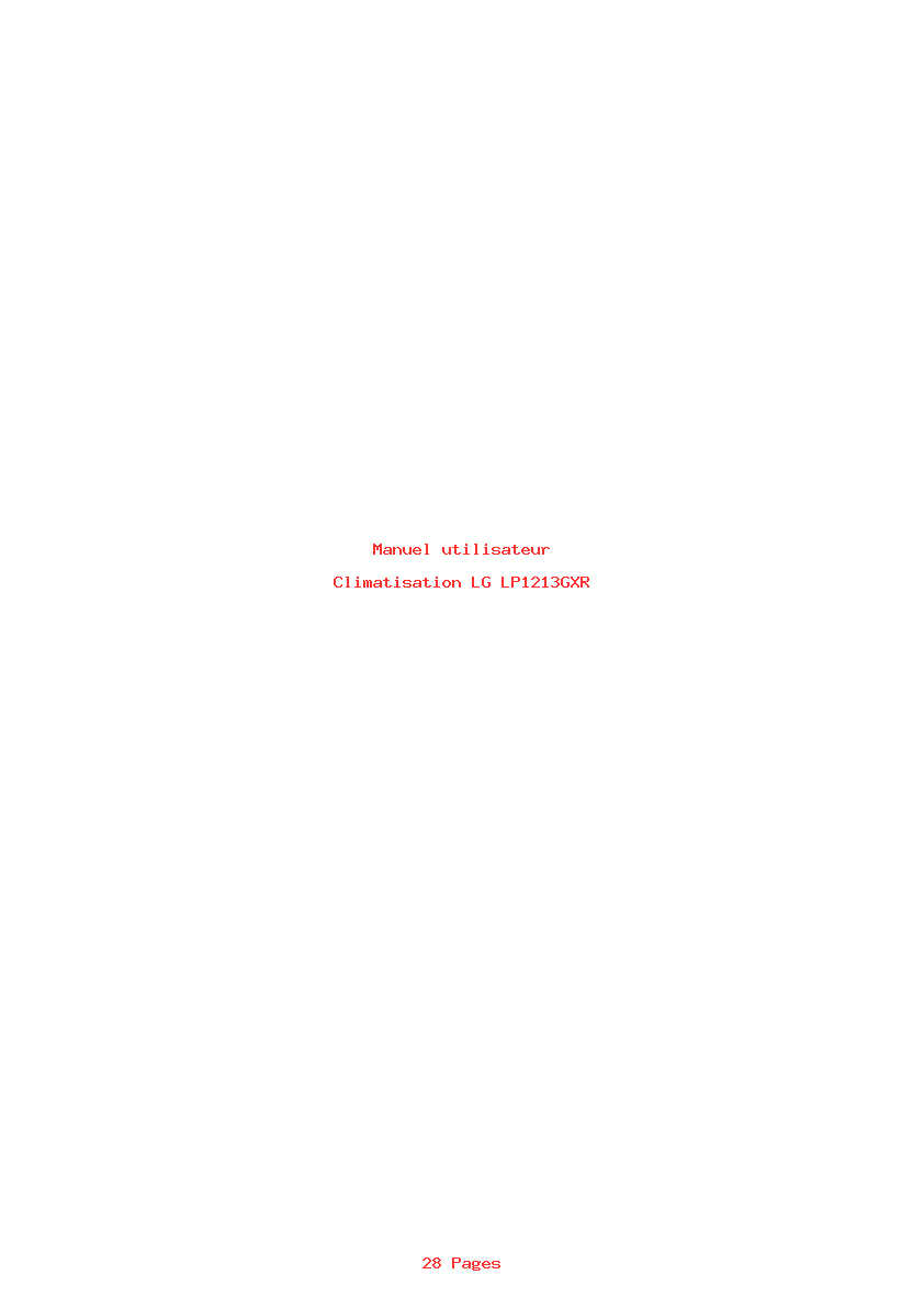 Page 1 de la notice Manuel utilisateur LG LP1213GXR