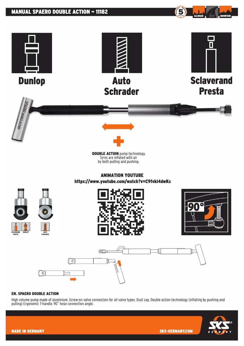 Page 1 de la notice Manuel utilisateur SKS SPAERO DOUBLE ACTION