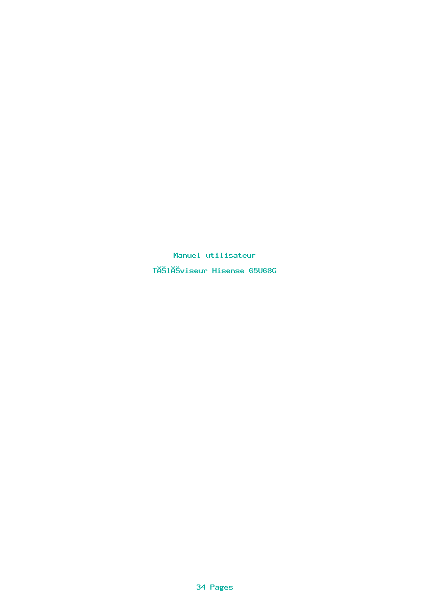 Page 1 de la notice Manuel utilisateur Hisense 65U68G