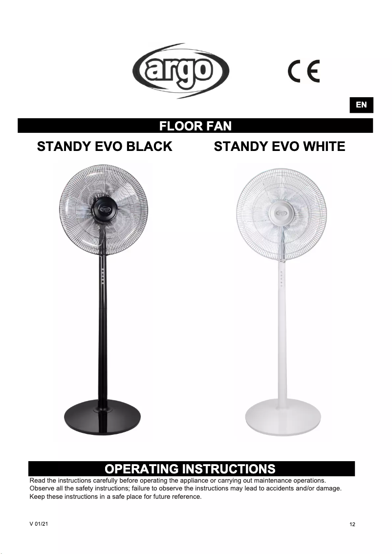 Page 1 de la notice Manuel utilisateur Argoclima Standy Evo