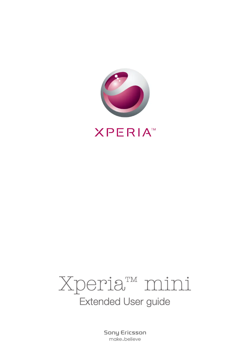 Image de la première page du manuel de l'appareil Xperia Mini