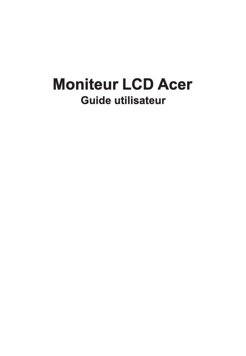 Page 1 de la notice Manuel utilisateur Acer Nitro QG271M3