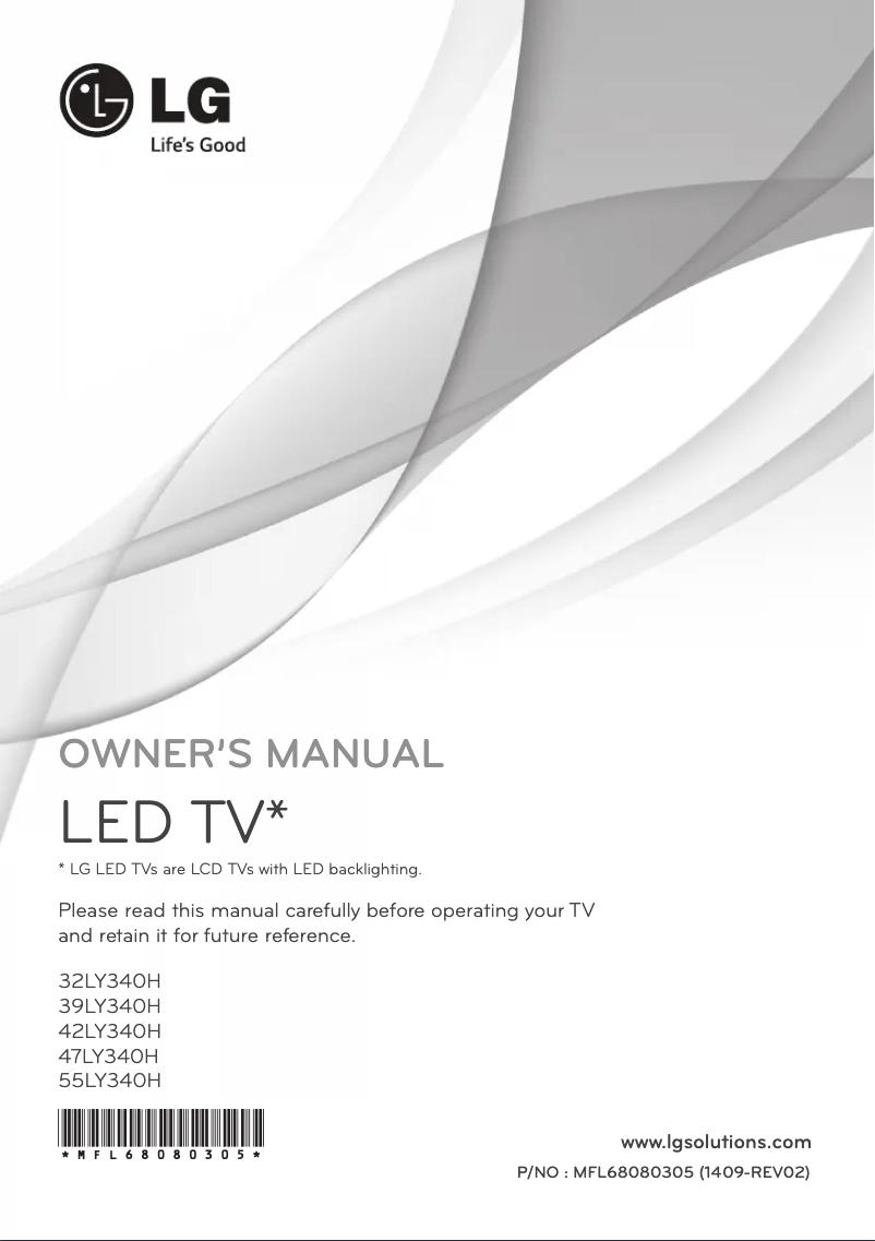 Page 1 de la notice Manuel utilisateur LG 55LY340H