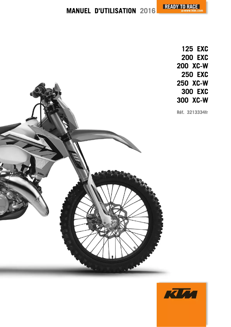 Page 1 of the manual User Manual KTM 250 EXC (2016)