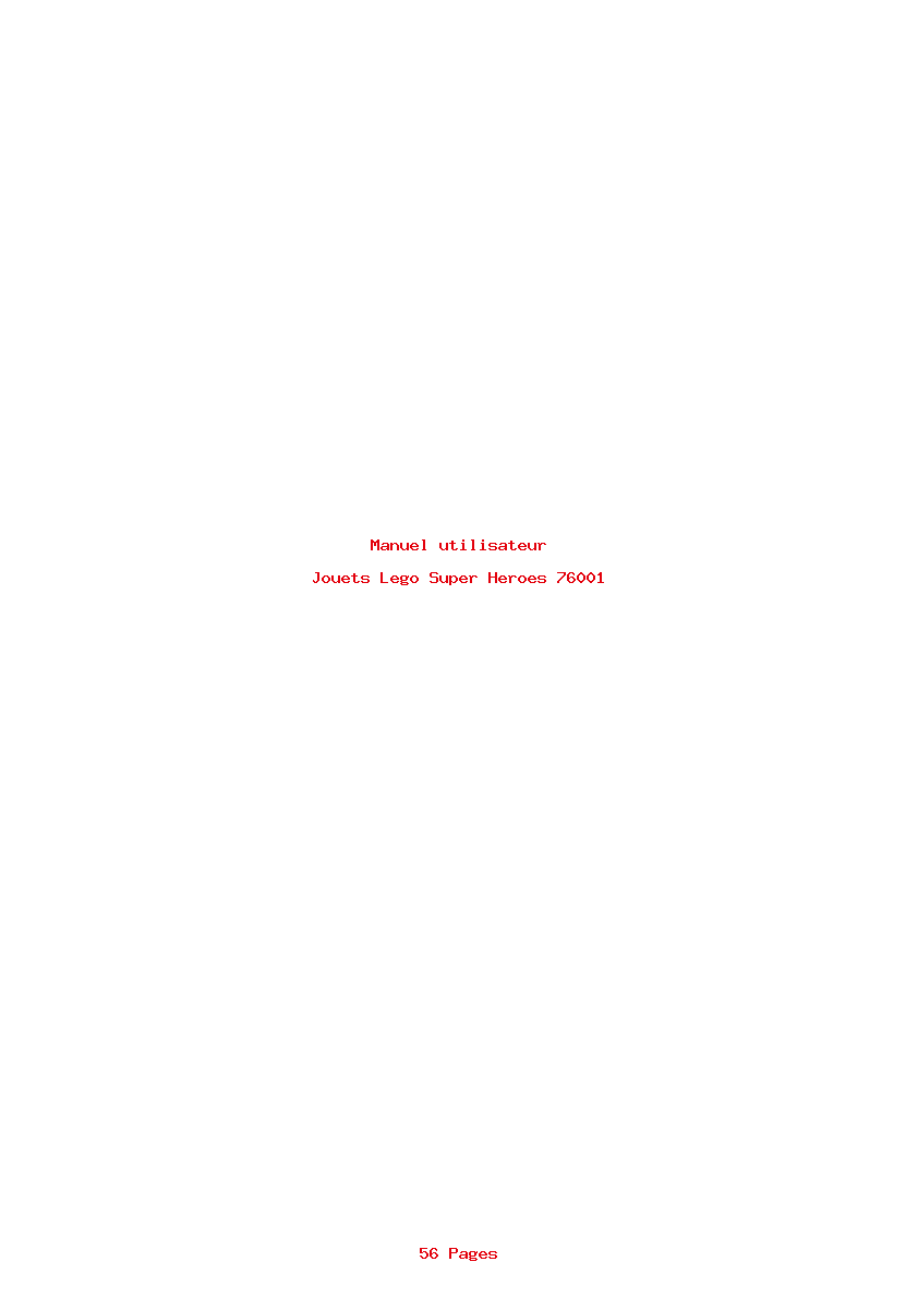 Page 1 de la notice Manuel utilisateur Lego Super Heroes 76001