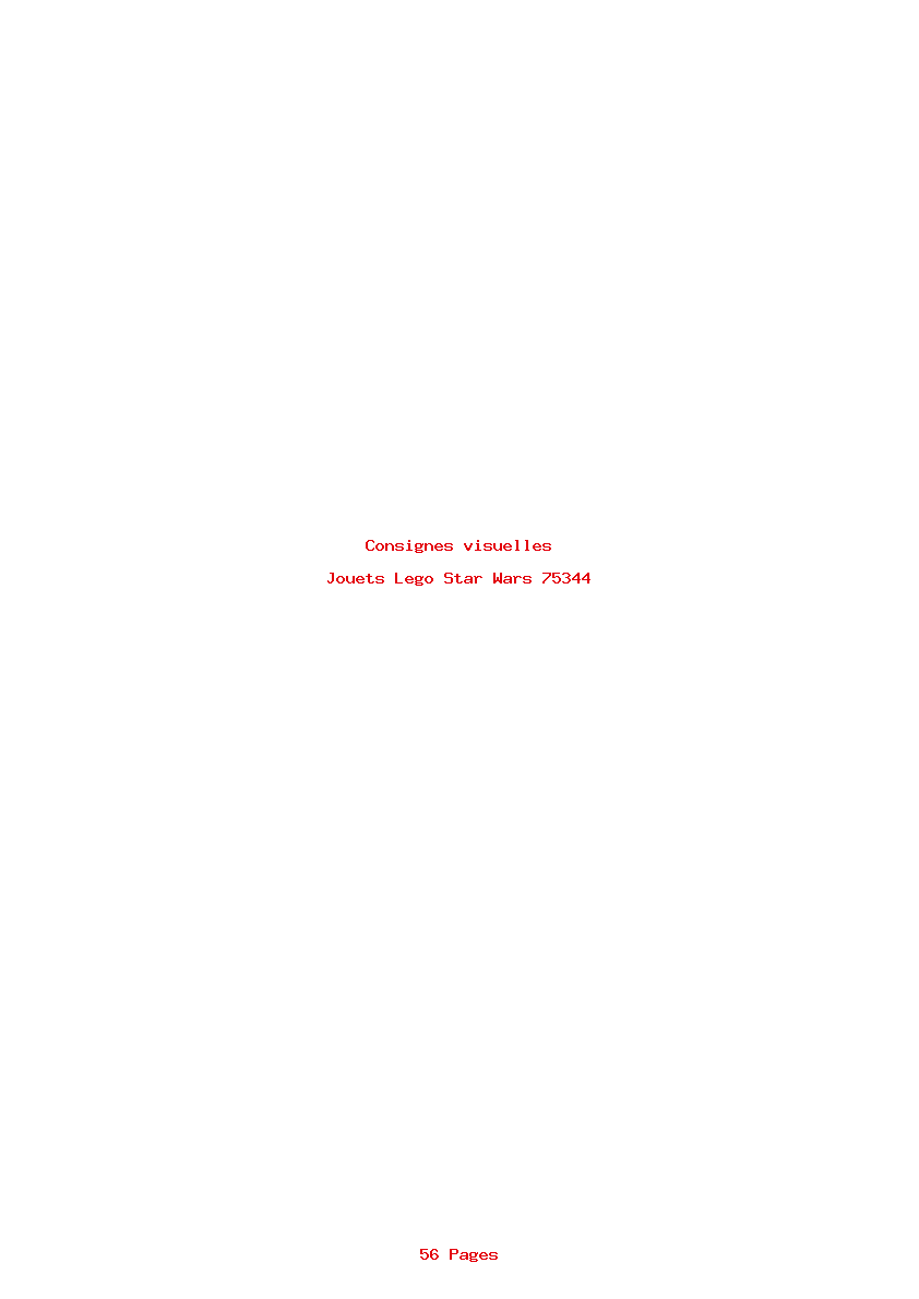 Page 1 de la notice Consignes visuelles Lego Star Wars 75344