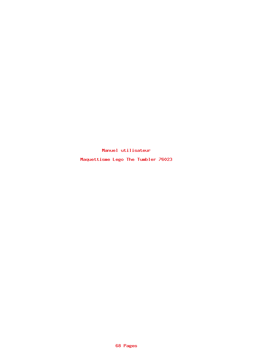 Page 1 de la notice Manuel utilisateur Lego The Tumbler 76023