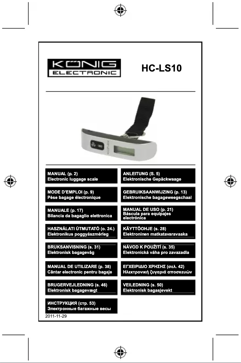 Page 1 de la notice Manuel utilisateur Konig HC-LS10