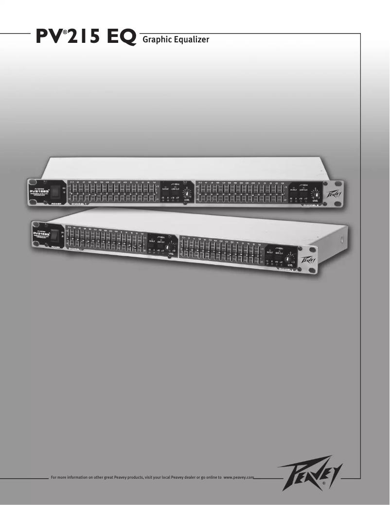 Page 1 de la notice Manuel utilisateur Peavey PV 215EQ