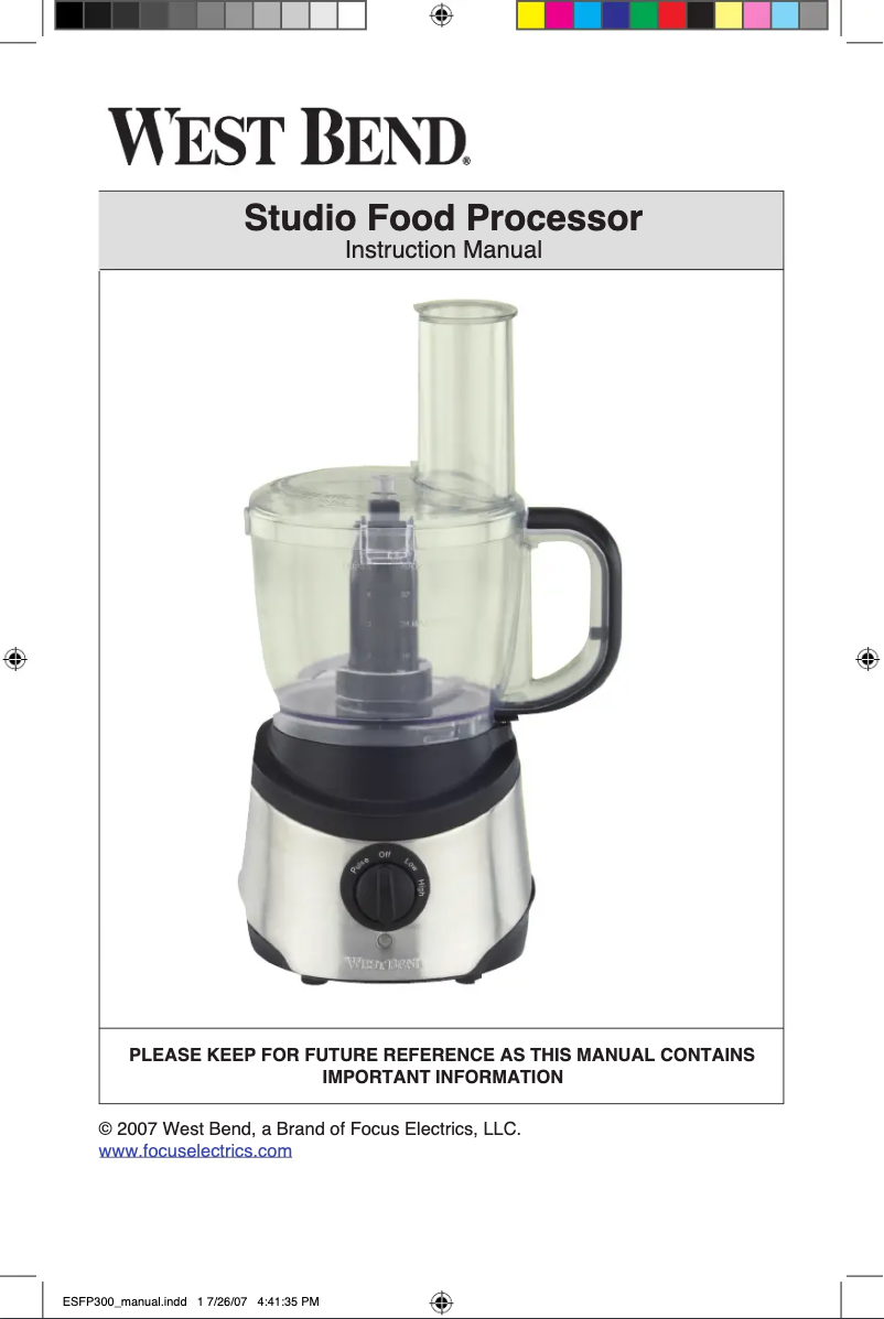 Page 1 de la notice Manuel utilisateur WestBend 70865