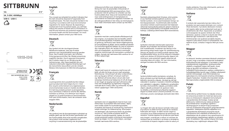 Page 1 de la notice Manuel utilisateur Ikea SITTBRUNN 305.466.50