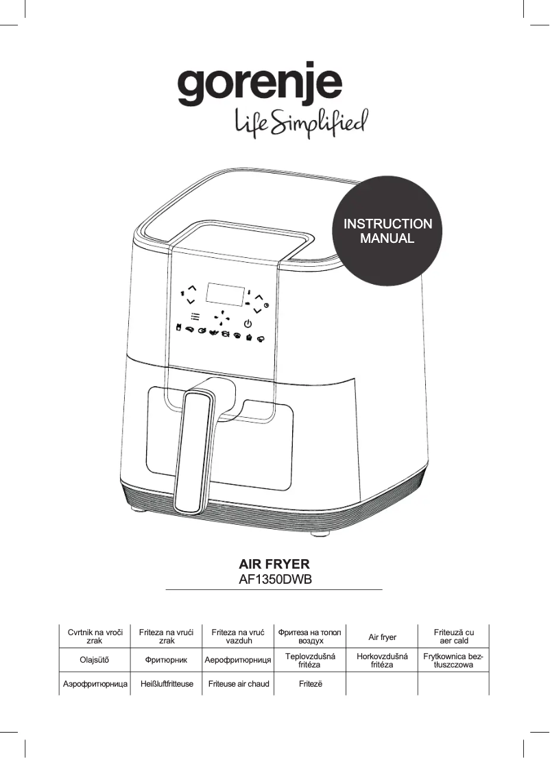Page n°1 - Manuel utilisateur Gorenje AF1350DWB