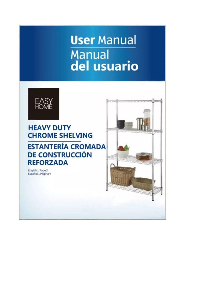 Page 1 de la notice Manuel utilisateur Easy Home 4-Tier Chrome Shelving