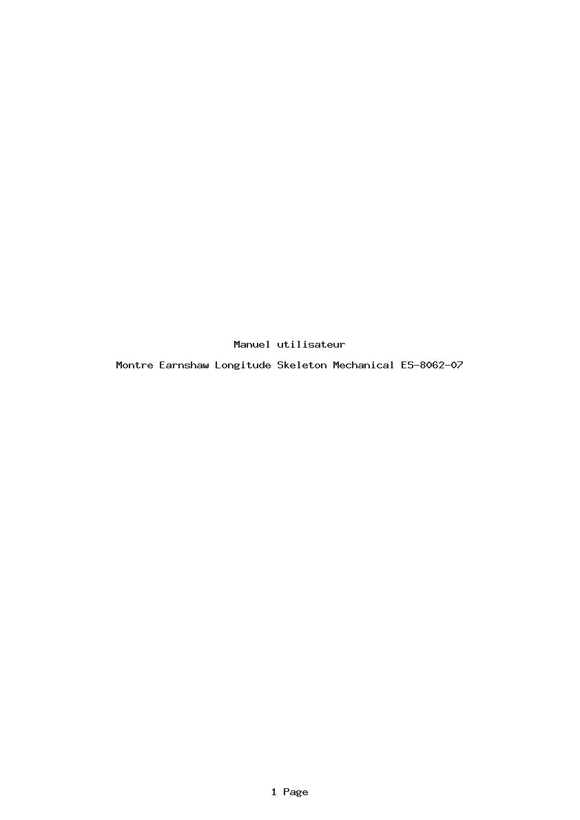 Page 1 de la notice Manuel utilisateur Earnshaw Longitude Skeleton Mechanical ES-8062-07