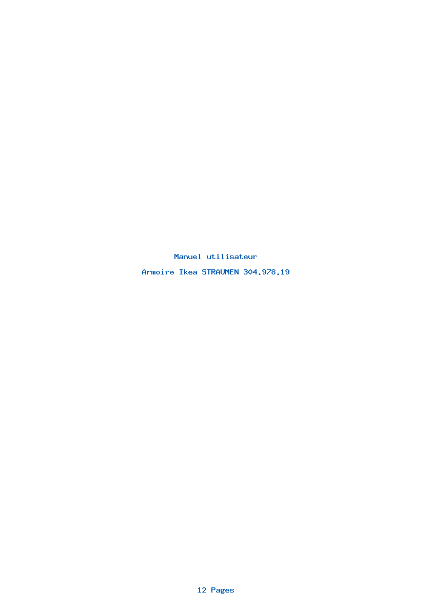 Page 1 de la notice Manuel utilisateur Ikea STRAUMEN 304.978.19