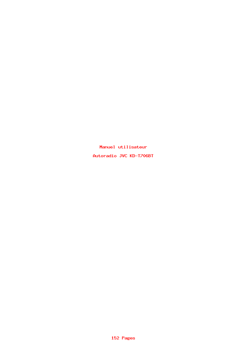 Page 1 de la notice Manuel utilisateur JVC KD-T706BT