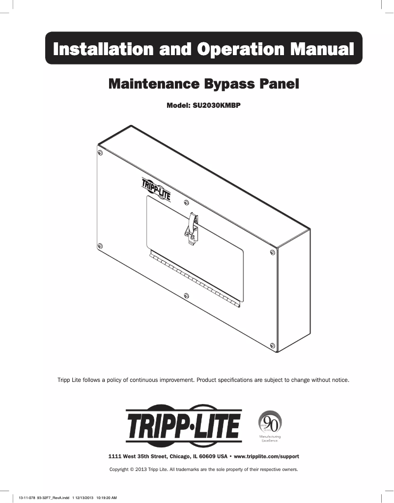 Page 1 of the manual User Manual Tripp Lite SU2030KMBP