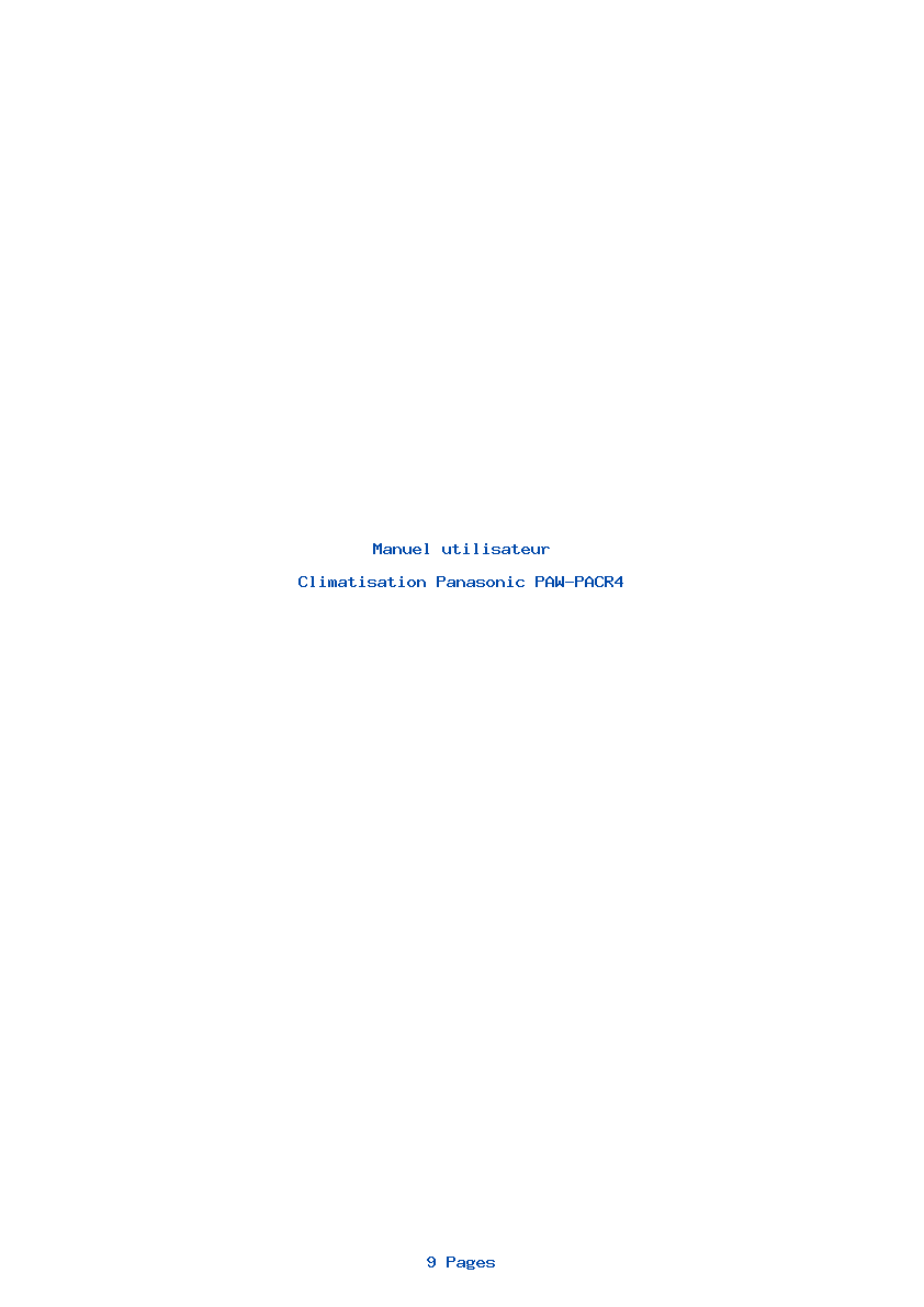 Page 1 de la notice Manuel utilisateur Panasonic PAW-PACR4