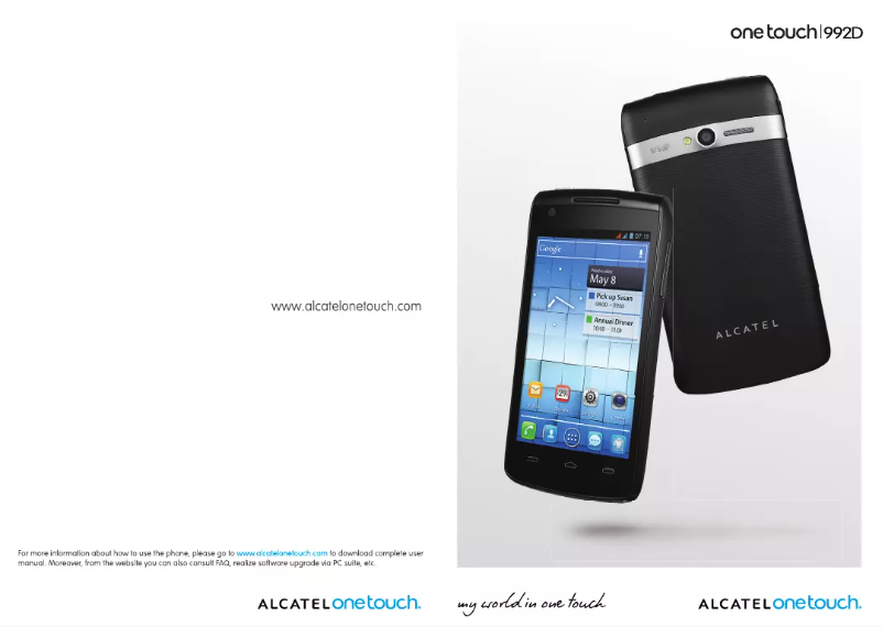 Page 1 de la notice Manuel utilisateur Alcatel One Touch 992D