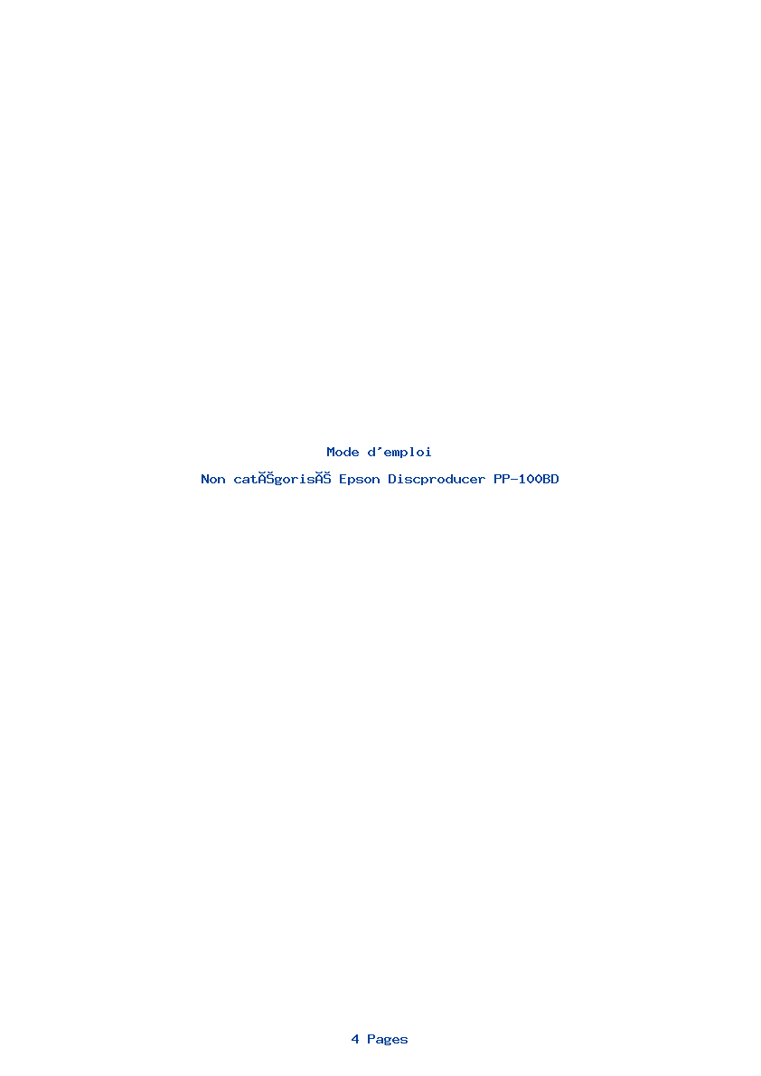 Page 1 de la notice Mode d'emploi Epson Discproducer PP-100BD