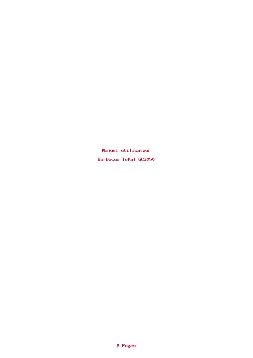 Page 1 de la notice Manuel utilisateur Tefal GC3050