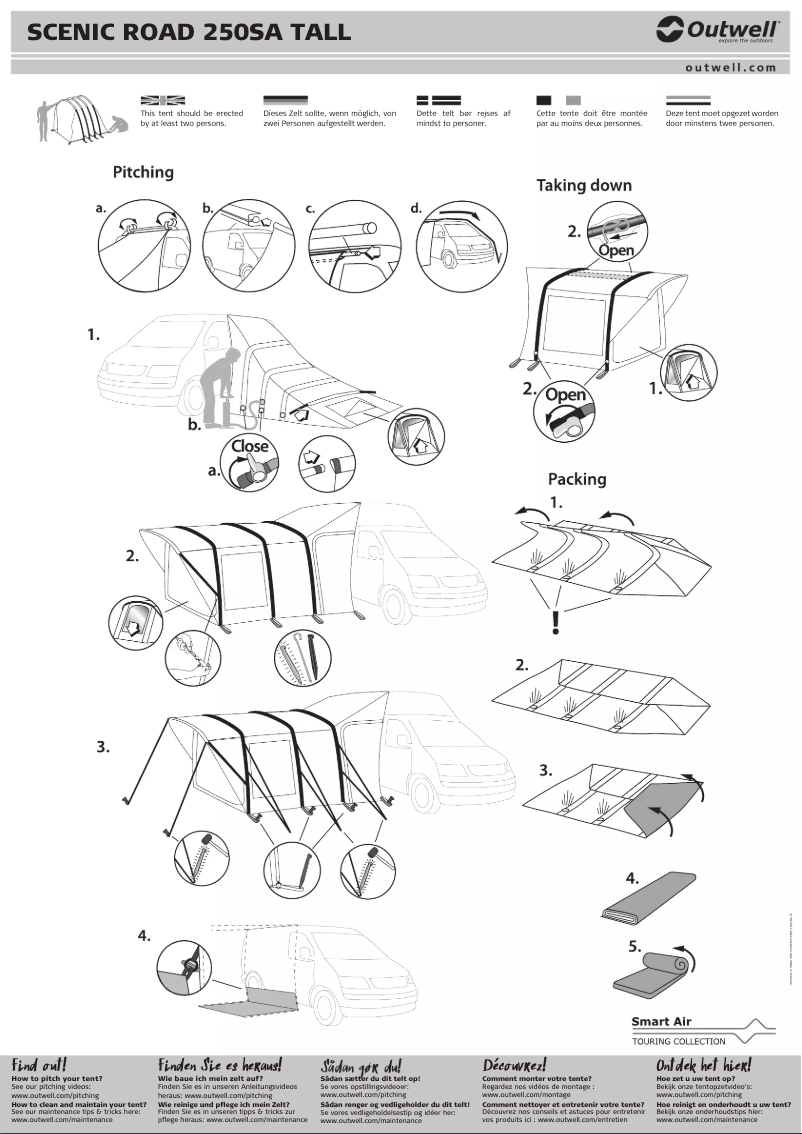 Page 1 de la notice Manuel utilisateur Outwell Scenic Road 250SA Tall