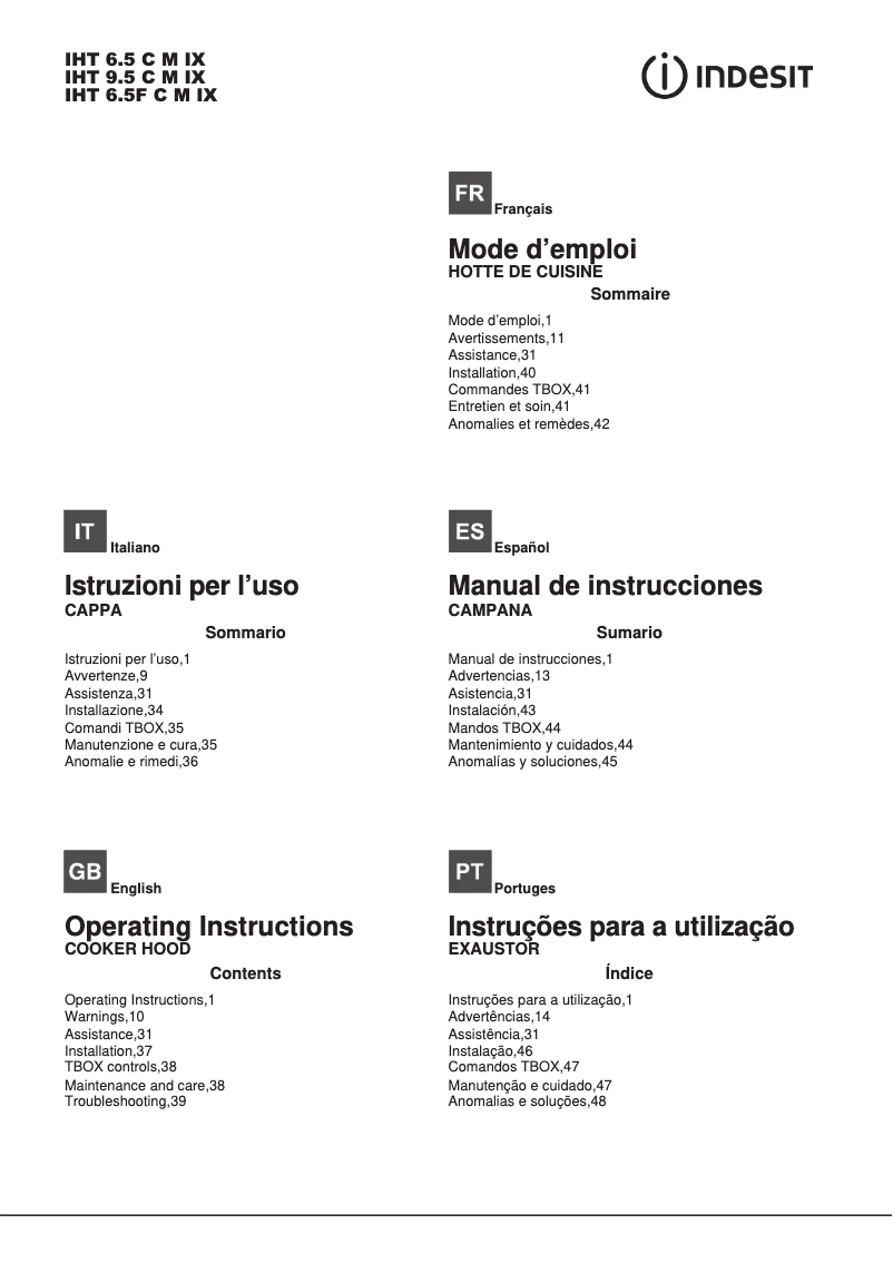 Página 1 del manual Manual de usuario Indesit IHT 6.5 C M IX