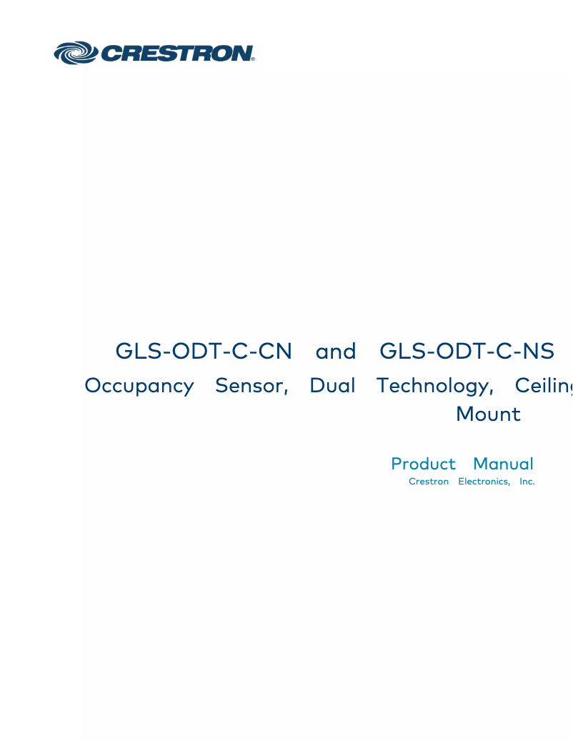 Page 1 de la notice Manuel utilisateur Crestron GLS-ODT-C-CN