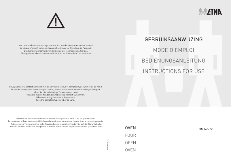 Page 1 de la notice Manuel utilisateur Etna OM165RVS