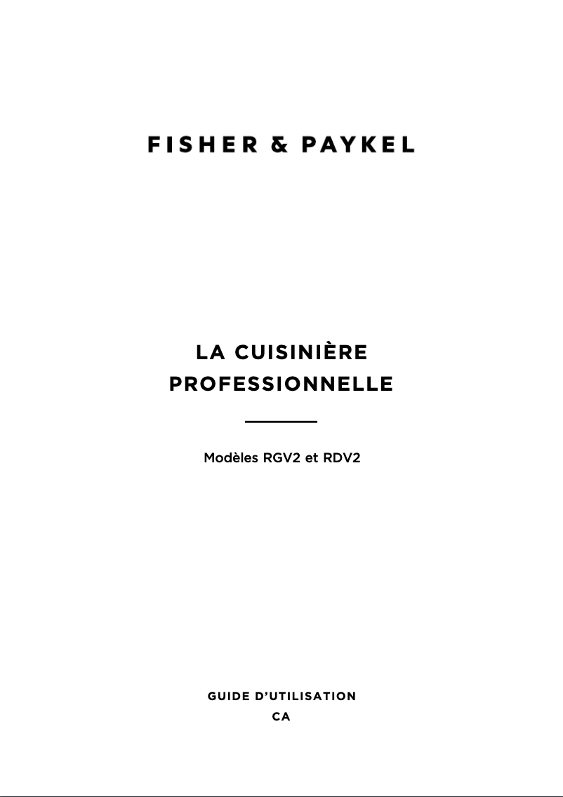 Página 1 del manual Manual de usuario Fisher & Paykel RDV2-486GD