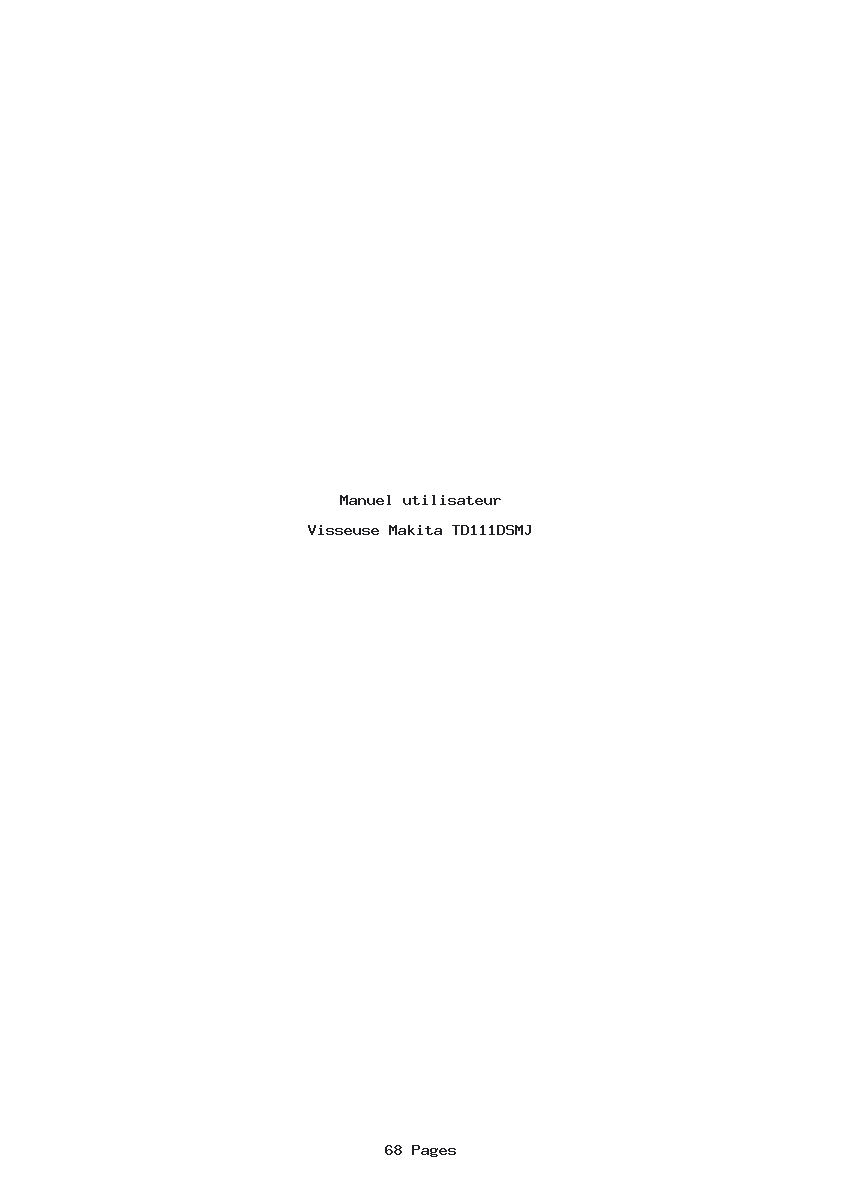 Page 1 de la notice Manuel utilisateur Makita TD111DSMJ