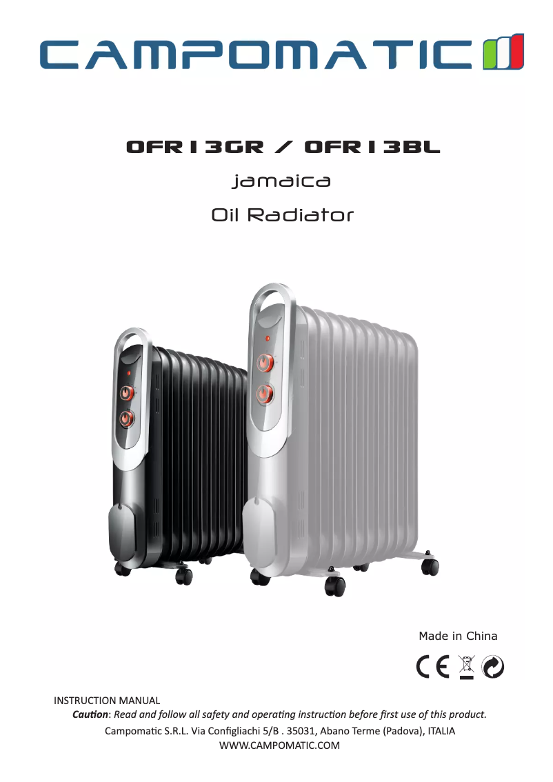Page 1 de la notice Manuel utilisateur Campomatic OFR13GR