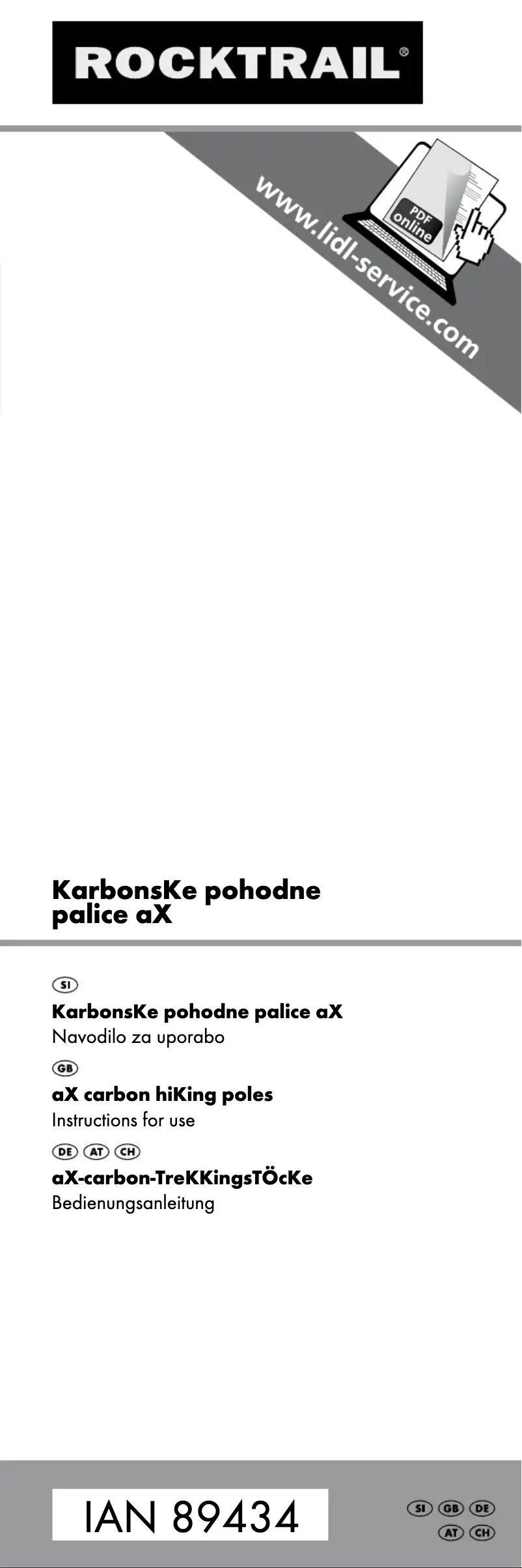 Page 1 de la notice Manuel utilisateur Rocktrail IAN 89434