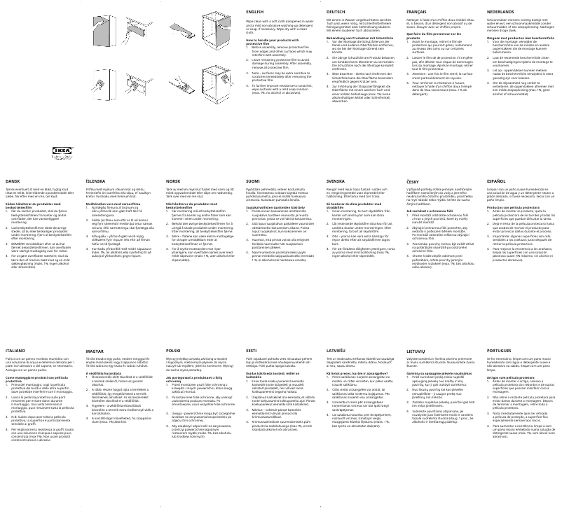 Page 1 de la notice Manuel utilisateur Ikea VOXTORP