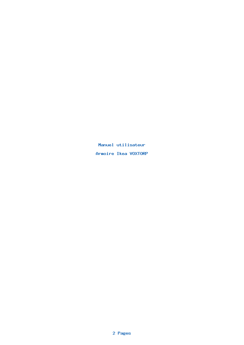 Page 1 de la notice Manuel utilisateur Ikea VOXTORP