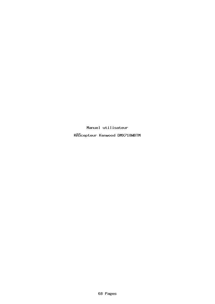 Page 1 de la notice Manuel utilisateur Kenwood DMX718WBTM