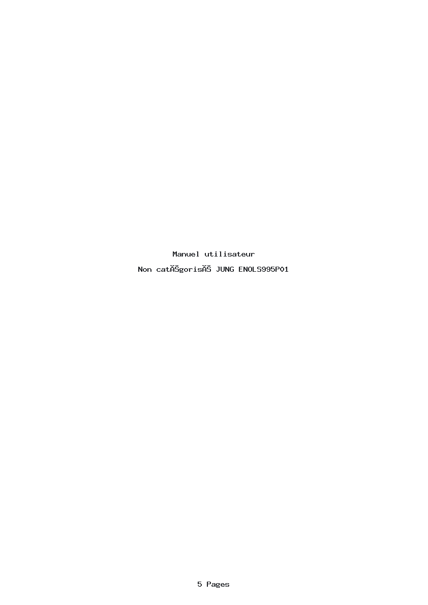 Page 1 de la notice Manuel utilisateur JUNG ENOLS995P01