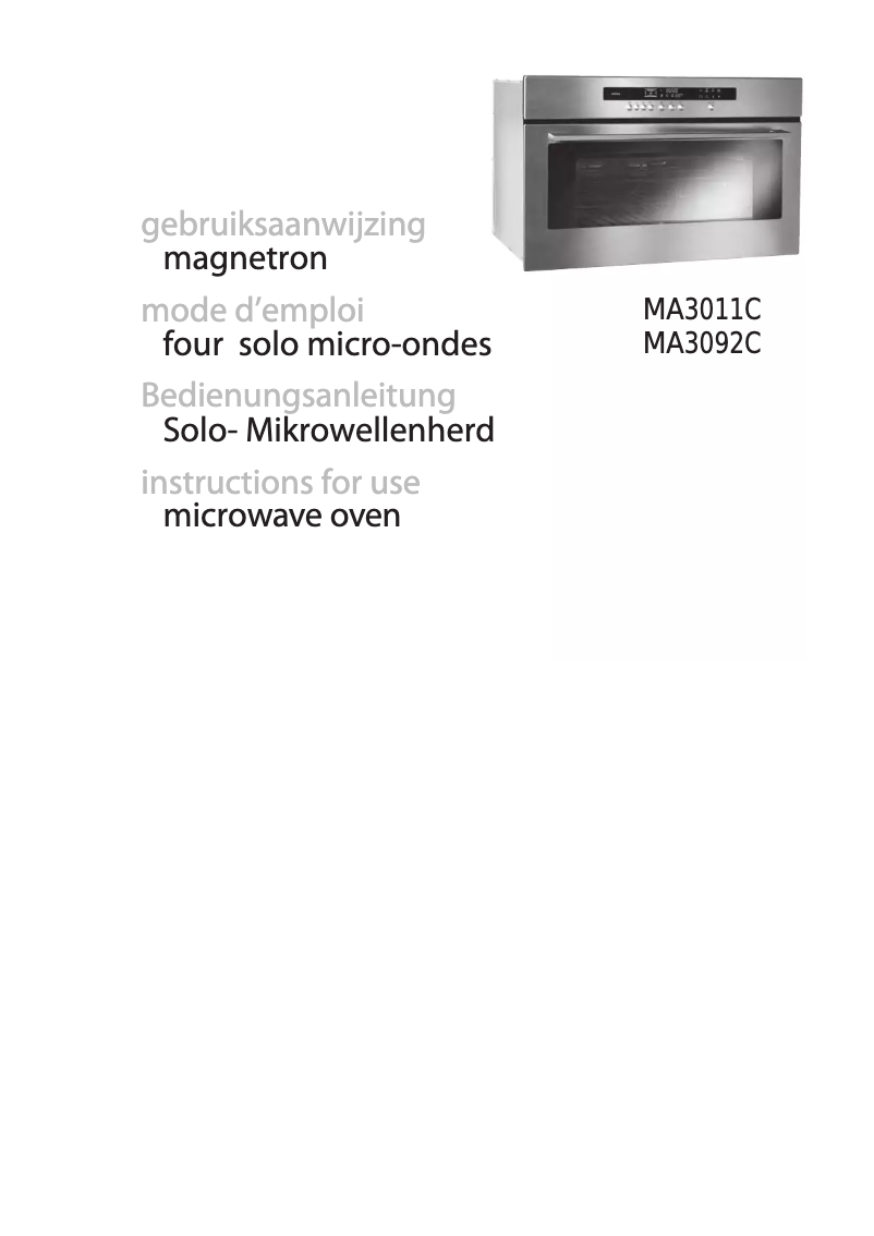 Page 1 de la notice Manuel utilisateur Atag MA 3092 C