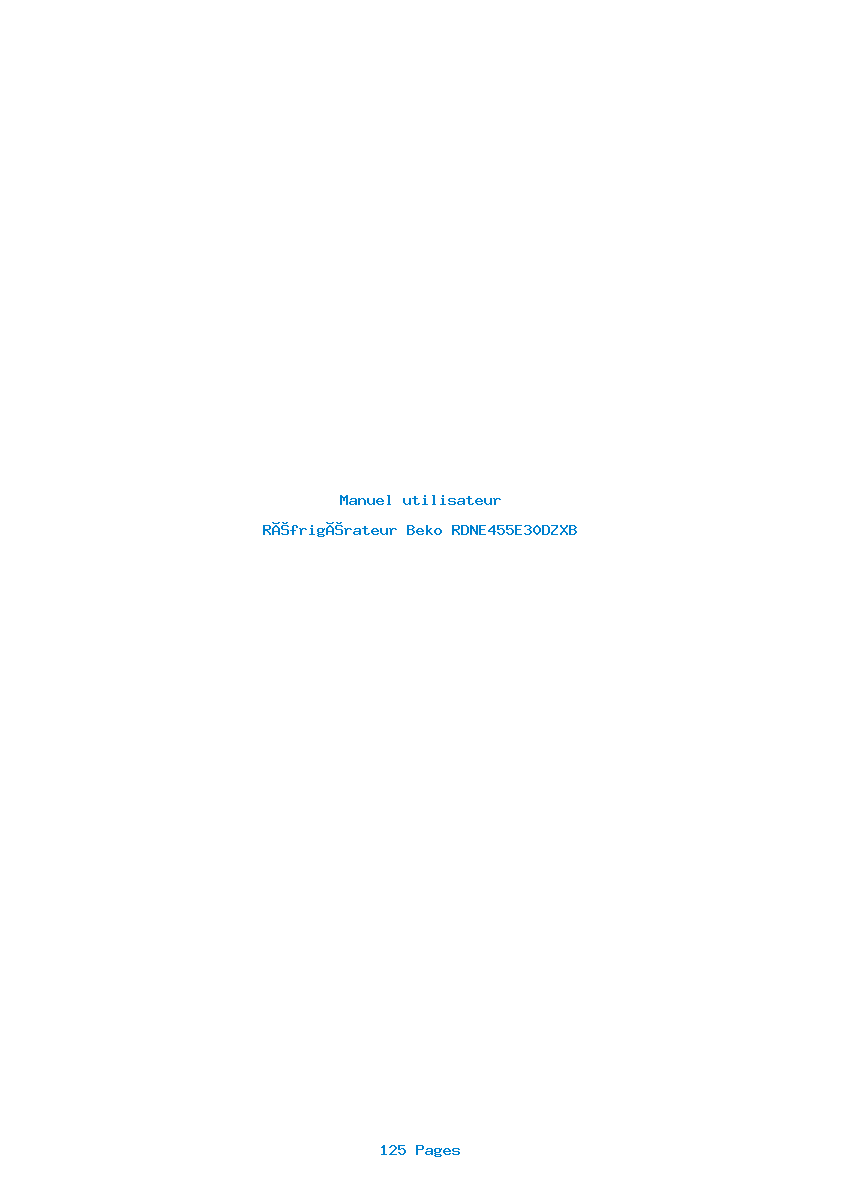 Page 1 de la notice Manuel utilisateur Beko RDNE455E30DZXB
