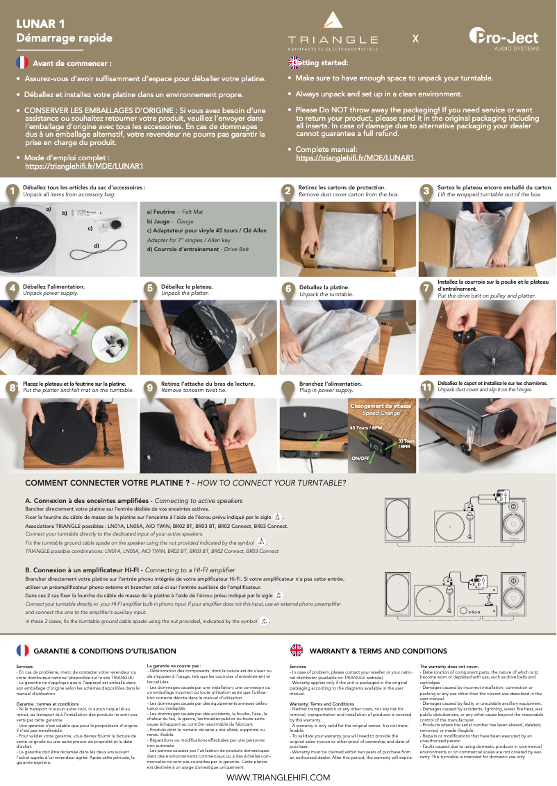 Page 1 de la notice Manuel utilisateur Triangle Lunar 1