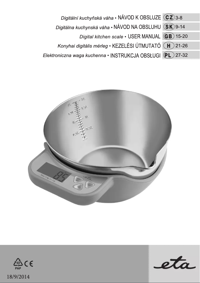Página 1 del manual Manual de usuario Eta 177790050