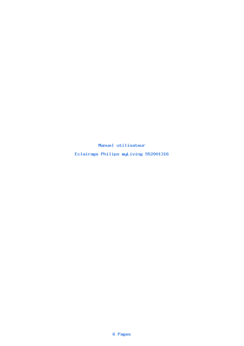 Page 1 de la notice Manuel utilisateur Philips myLiving 552001316