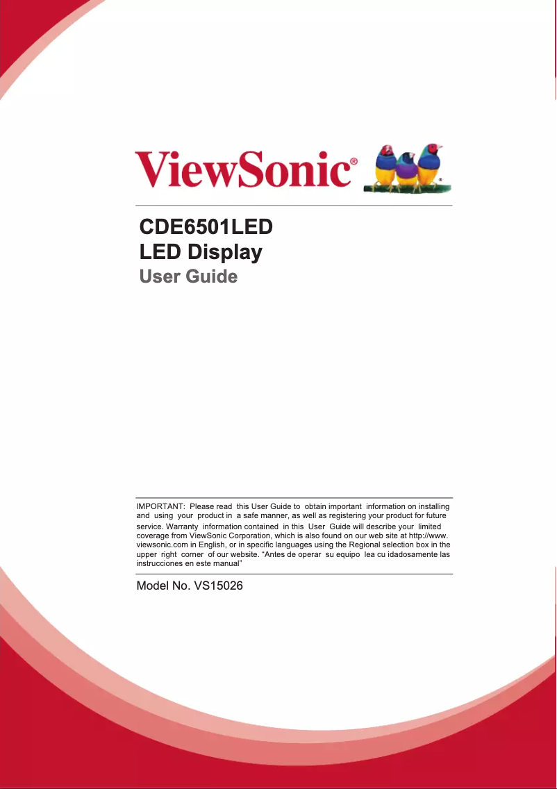 Página 1 del manual Manual de usuario Viewsonic CDE6501