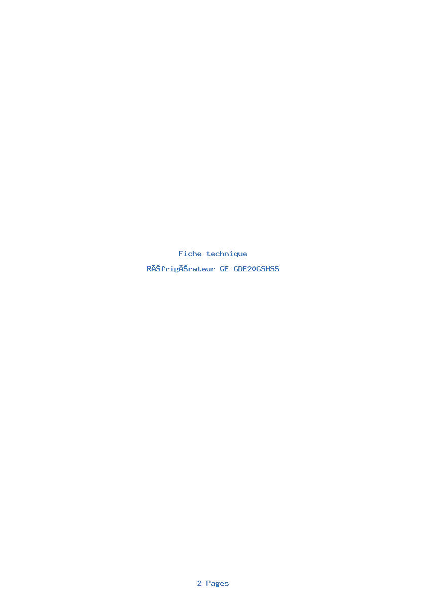 Image de la première page du manuel de l'appareil GDE20GSHSS