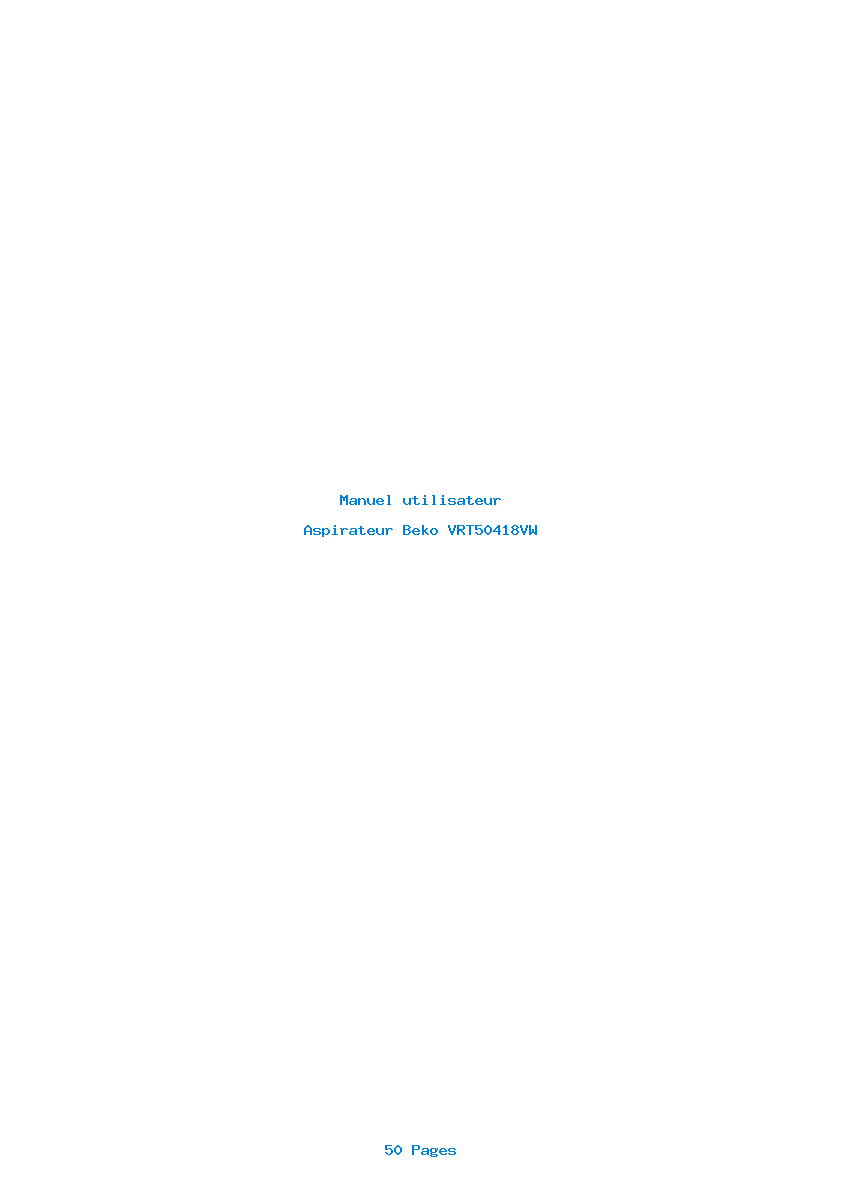 Page 1 de la notice Manuel utilisateur Beko VRT50418VW