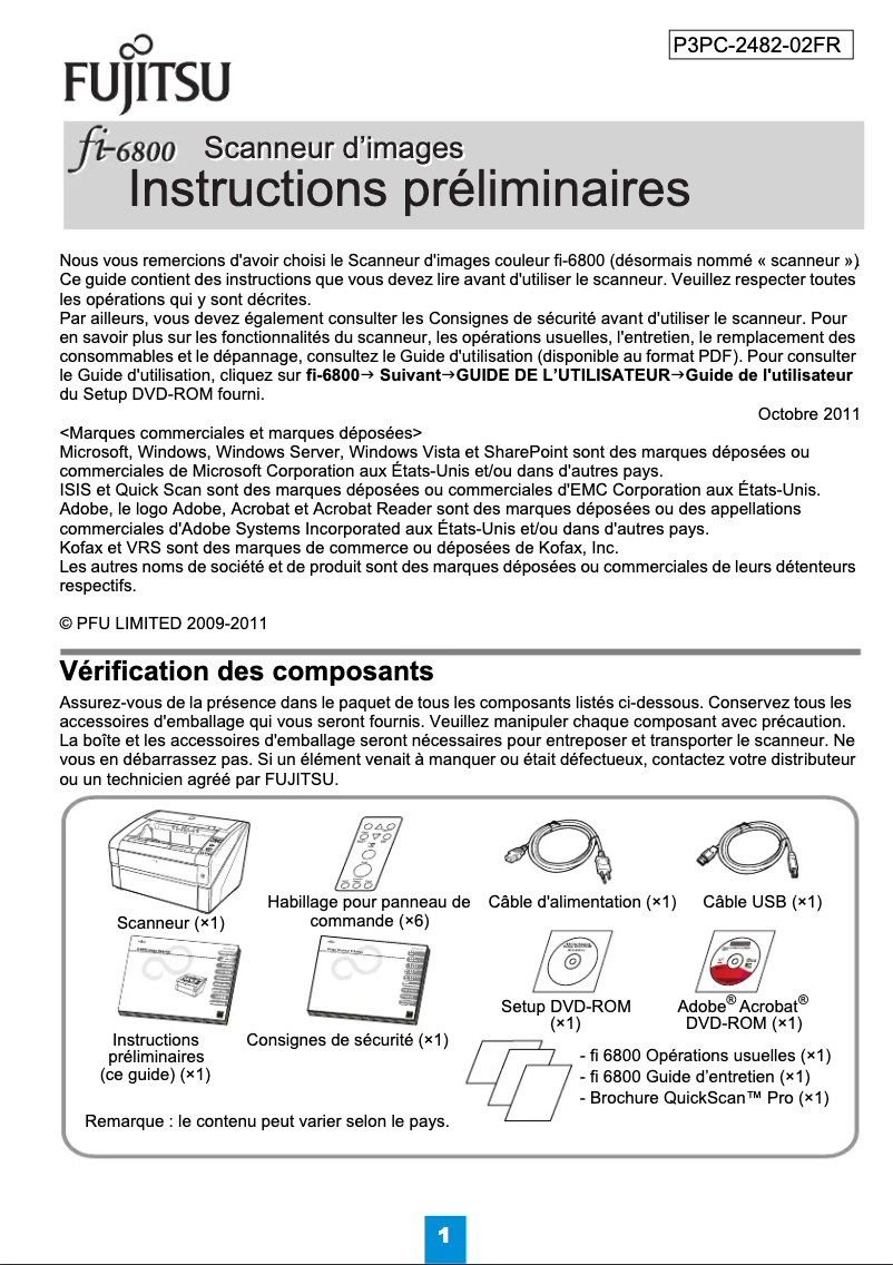 Página 1 del manual Manual de usuario Fujitsu fi-6800