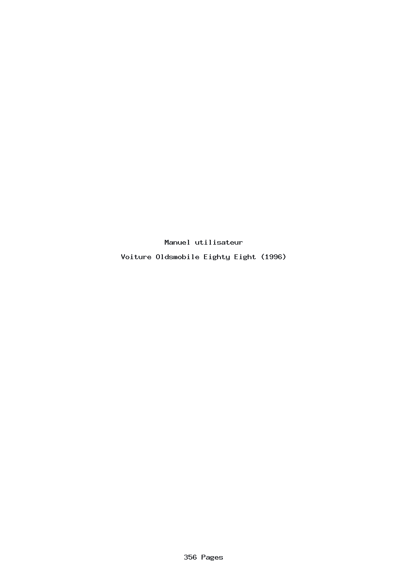Page 1 de la notice Manuel utilisateur Oldsmobile Eighty Eight (1996)